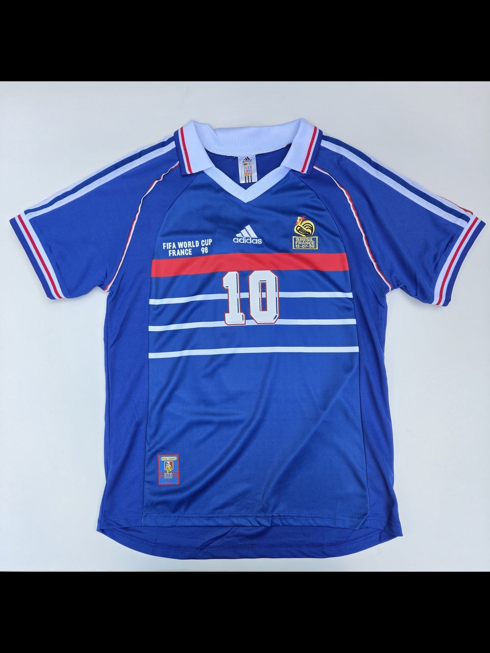 Retro Zidane Blue France #10 98 World Cup Jersey Size L-XL-2XL